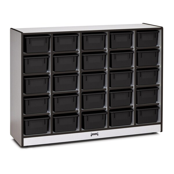 Jonti-Craft Rainbow Accents 25 Cubbie-Tray Mobile Storage, with Trays, Black 0426JCWW180 - main